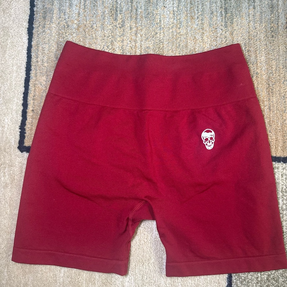 Women's red gym reaper biker Shorts
